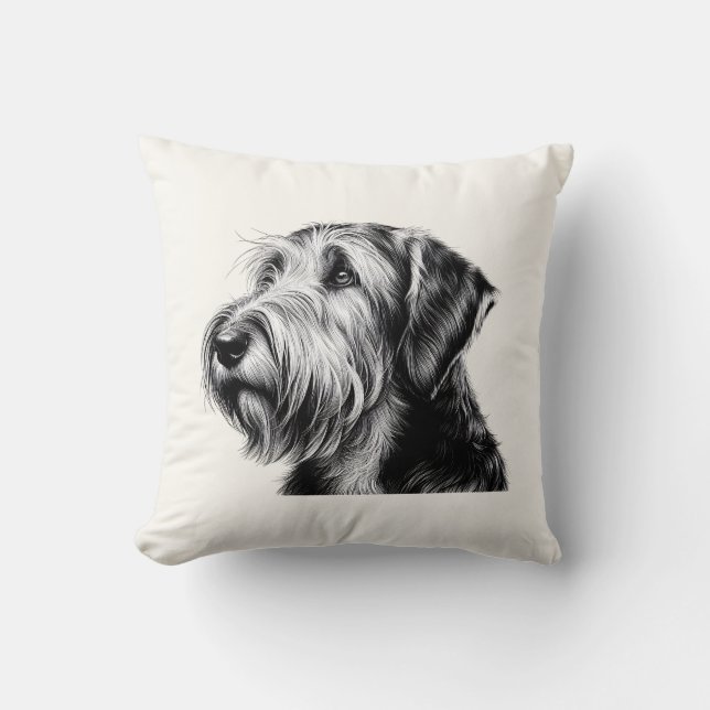 Drawing Otterhound Throw Pillow (Front)