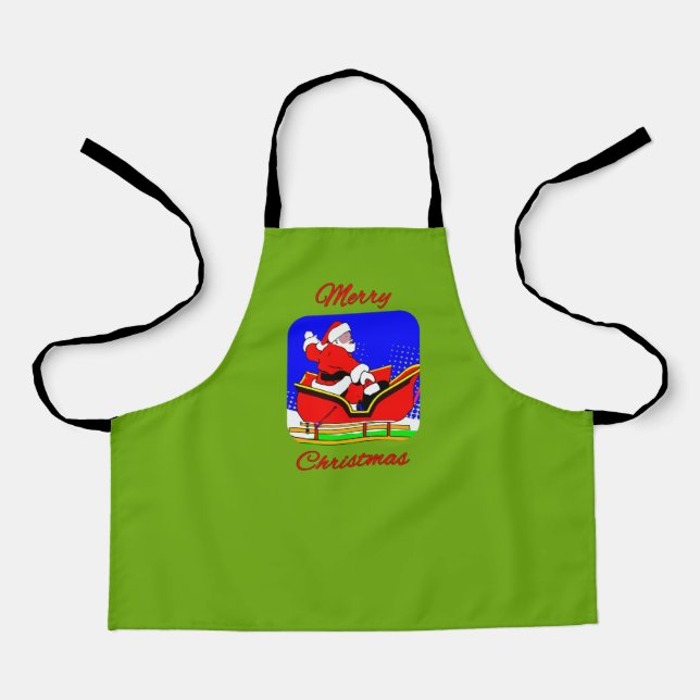 Drawing Pop art - Santa Claus on his sledge Apron (Front)