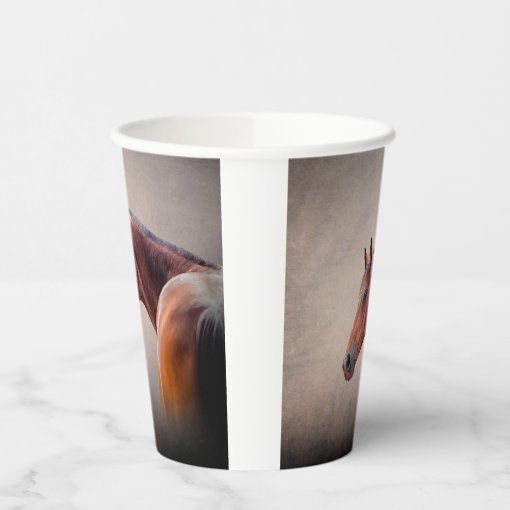 Drawing portrait horse paper cups | Zazzle