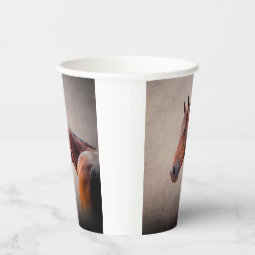 Drawing portrait horse paper cups | Zazzle