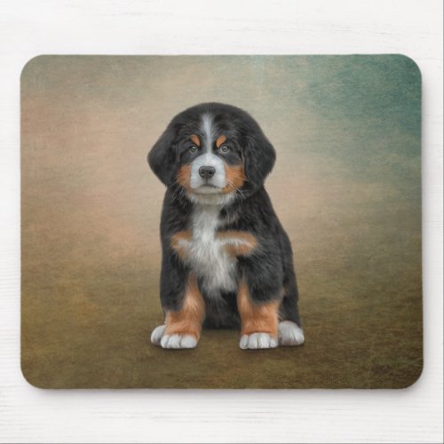 Drawing puppy Bernese Mountain Dog Mouse Pad