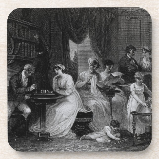 Drawing Room Scene, from 'The Social Day' by Peter Drink Coaster (Front)
