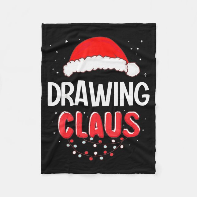 Drawing Santa Claus Christmas Matching Costume  Fleece Blanket (Front)