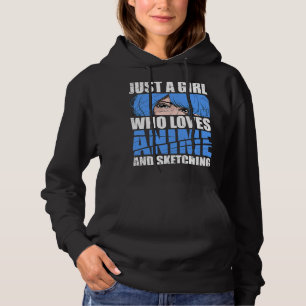 Drawing Sketching Manga Japanese Anime Lover Girls Hoodie
