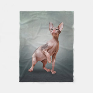 Drawing Sphynx kitten Fleece Blanket