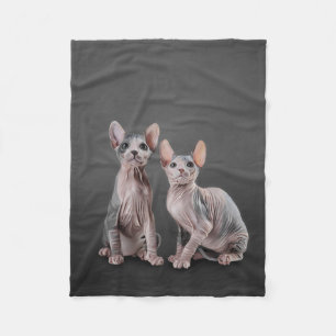 Drawing Sphynx kitten Fleece Blanket