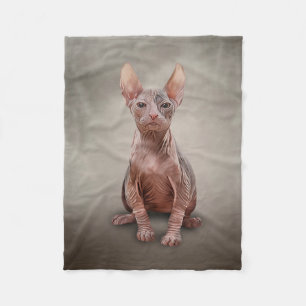 Drawing Sphynx kitten Fleece Blanket