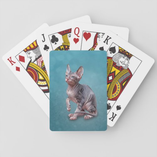 Drawing Sphynx kitten Notebook Playing Cards