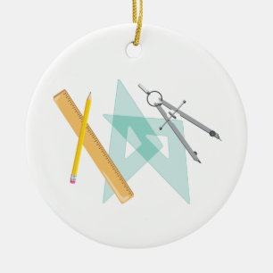 Drawing Tools Ceramic Ornament