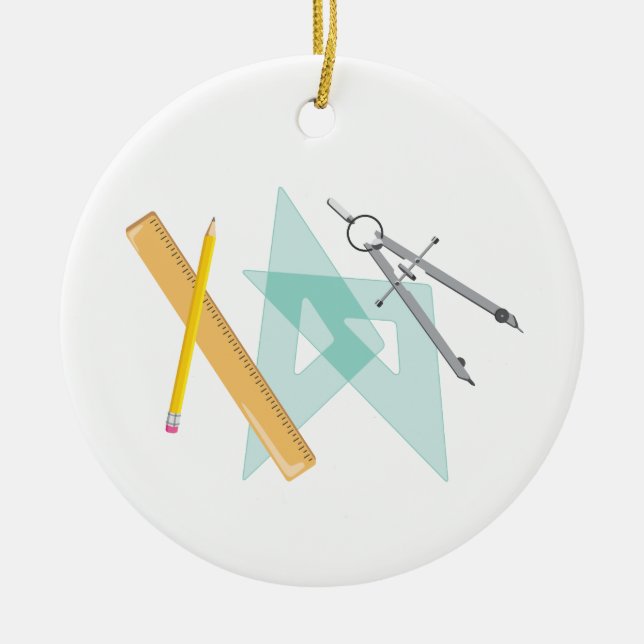 Drawing Tools Ceramic Ornament (Front)