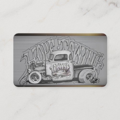 drawing tow truck Auto business card