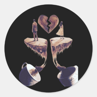 Drawing with coffee coffee drawing  classic round sticker