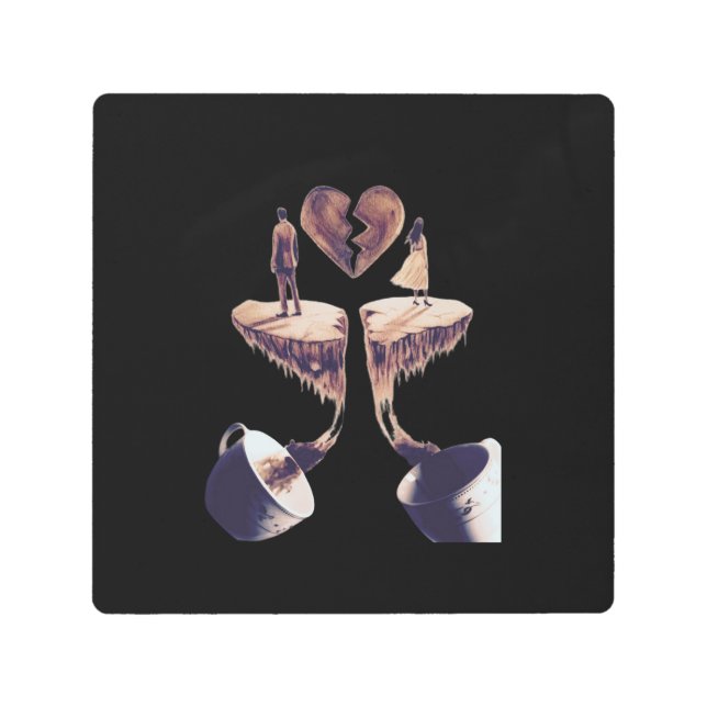 Drawing with coffee coffee drawing  metal print (Front)