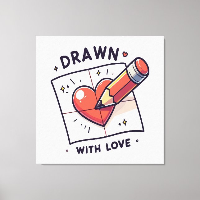 Drawing with love canvas print (Front)