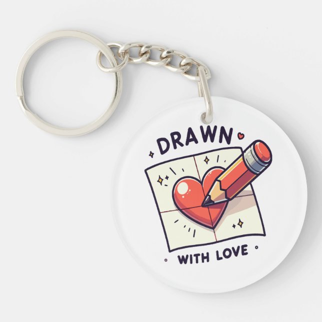 Drawing with love keychain (Front)