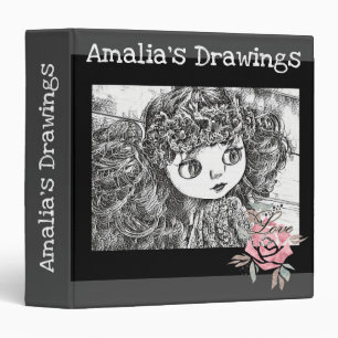 drawings album, artist album, artwork 3 ring binde 3 ring binder