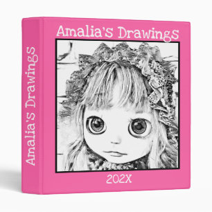 drawings album, artist album, artwork 3 ring binde 3 ring binder