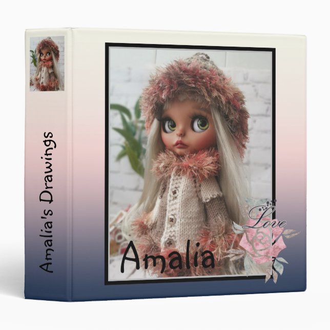 drawings album, artist album, artwork 3 ring binder (Front/Spine)