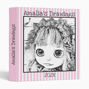 drawings album, artist album, artwork 3 ring binder