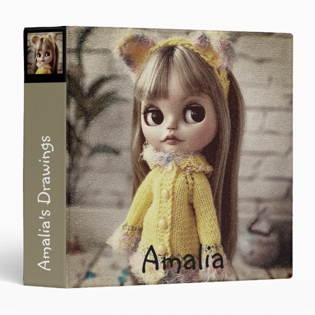 drawings album, artist album, artwork 3 ring binder (Front/Spine)