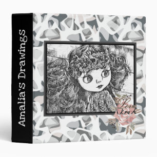 drawings album, artist album, artwork 3 ring binder