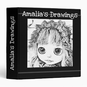drawings album, artist album, artwork 3 ring binder