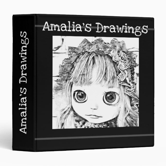drawings album, artist album, artwork 3 ring binder (Front/Spine)