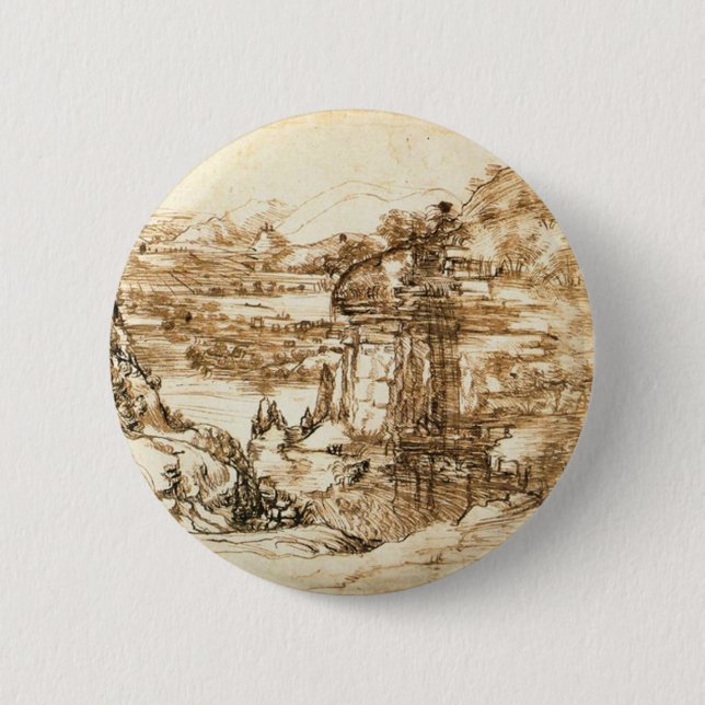 Drawings by Leonardo da Vinci Button (Front)