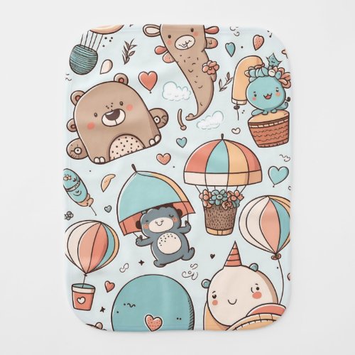 Drawings for baby colored monsters baby burp cloth