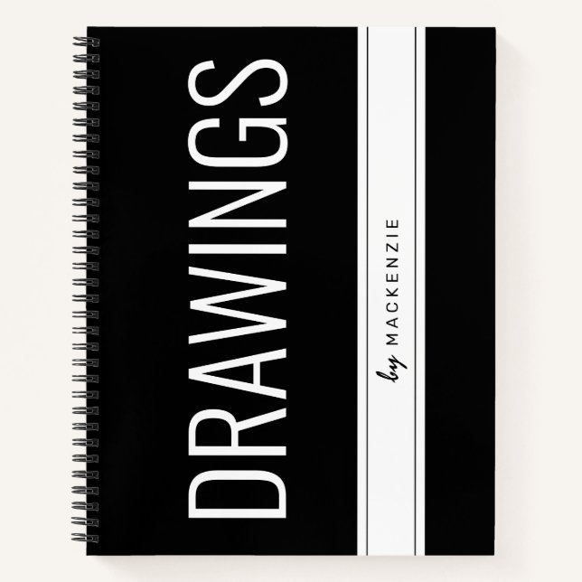 Drawings Notebook Large Personalized Title (Front)