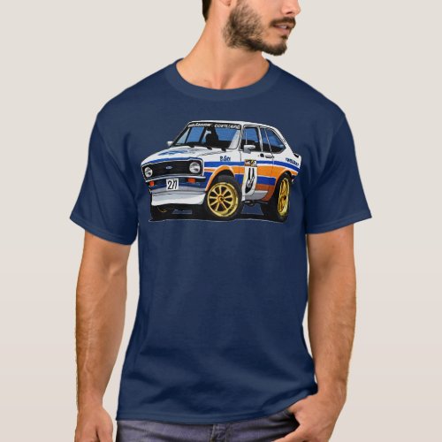 drawings ofEscort MK2 rally car T_Shirt