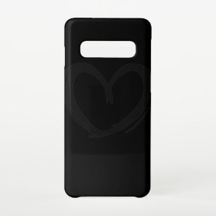 Drawn black romantic heart samsung galaxy s10 case
