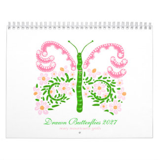 Drawn Butterflies 2027 Calendar