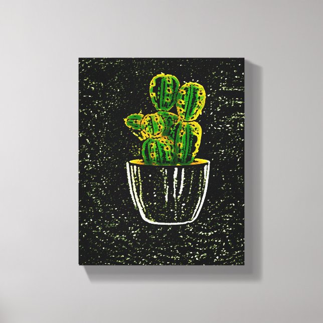 Drawn cactus canvas print (Front)