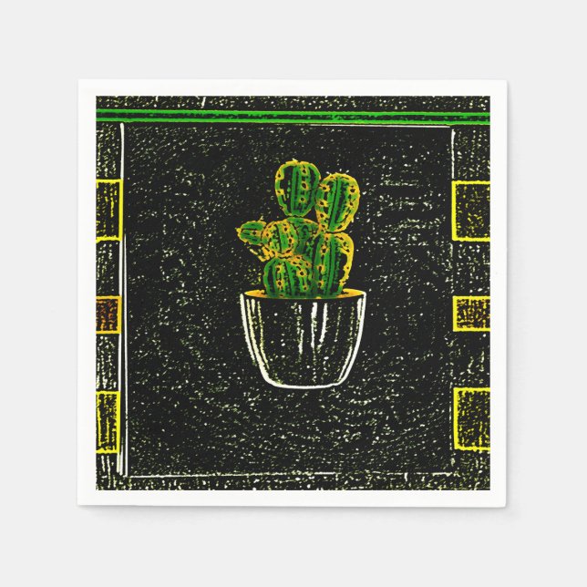 Drawn cactus napkins (Front)