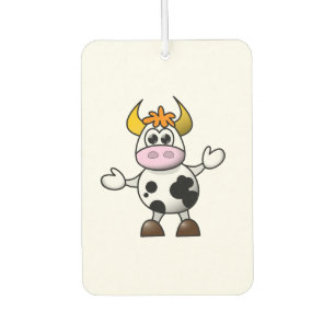 Drawn Cartoon Black and White Cow Bull Air Freshener