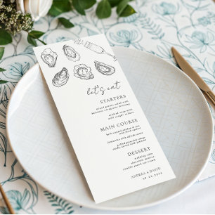 Drawn Champagne Oysters Let's Eat White Wedding Menu