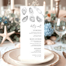 Drawn Champagne Oysters Let's Eat White Wedding  