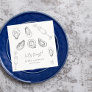 Drawn Champagne & Oysters Roast Engagement Party Napkins