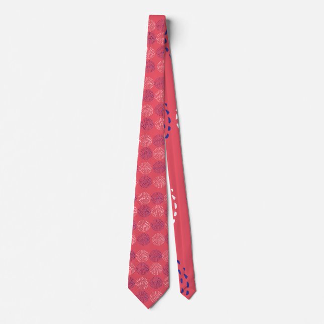 Drawn Circle Pattern Geometric Art Geometric Photo Neck Tie (Front)