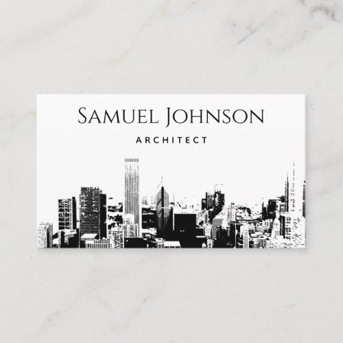 Drawn City Skyline Uptown Downtown Architect Business Card