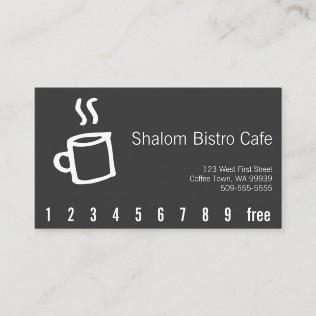 Drawn Coffee Cup Loyalty Punch Card (Front)