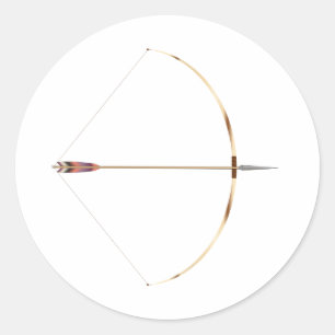 Drawn English Longbow Classic Round Sticker