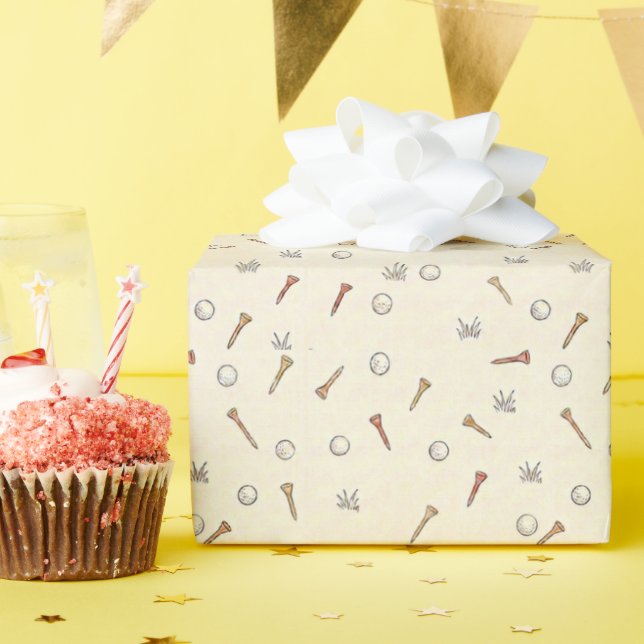 Drawn golf wrapping paper (Birthday Party)