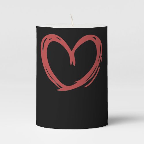 Drawn Heart Romantic Love Proof Pillar Candle