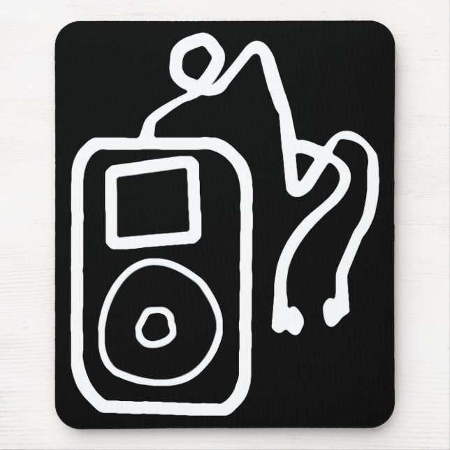 Drawn iPod Black Mousepad (Front)