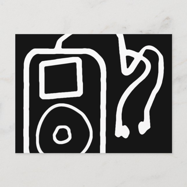 Drawn iPod Black Postcards (Front)