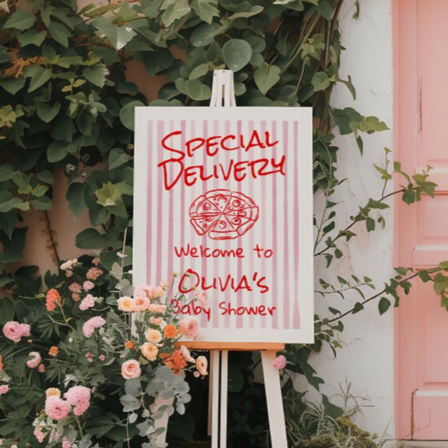 Drawn Italian Pizza Special Delivery Baby Shower Foam Board (Creator Uploaded)