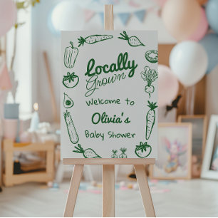 Drawn Locally Grown Farmers market Baby Shower Foam Board
