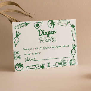 Drawn Locally Grown Farmers Market Diaper Raffle Enclosure Card